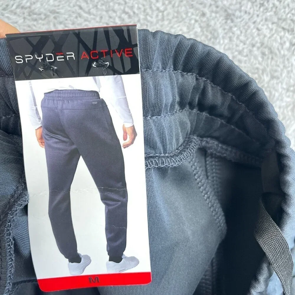 NEW Spyder Active Men's M Black Scuba Joggers  Zipper Pockets & 2-Way Stretch